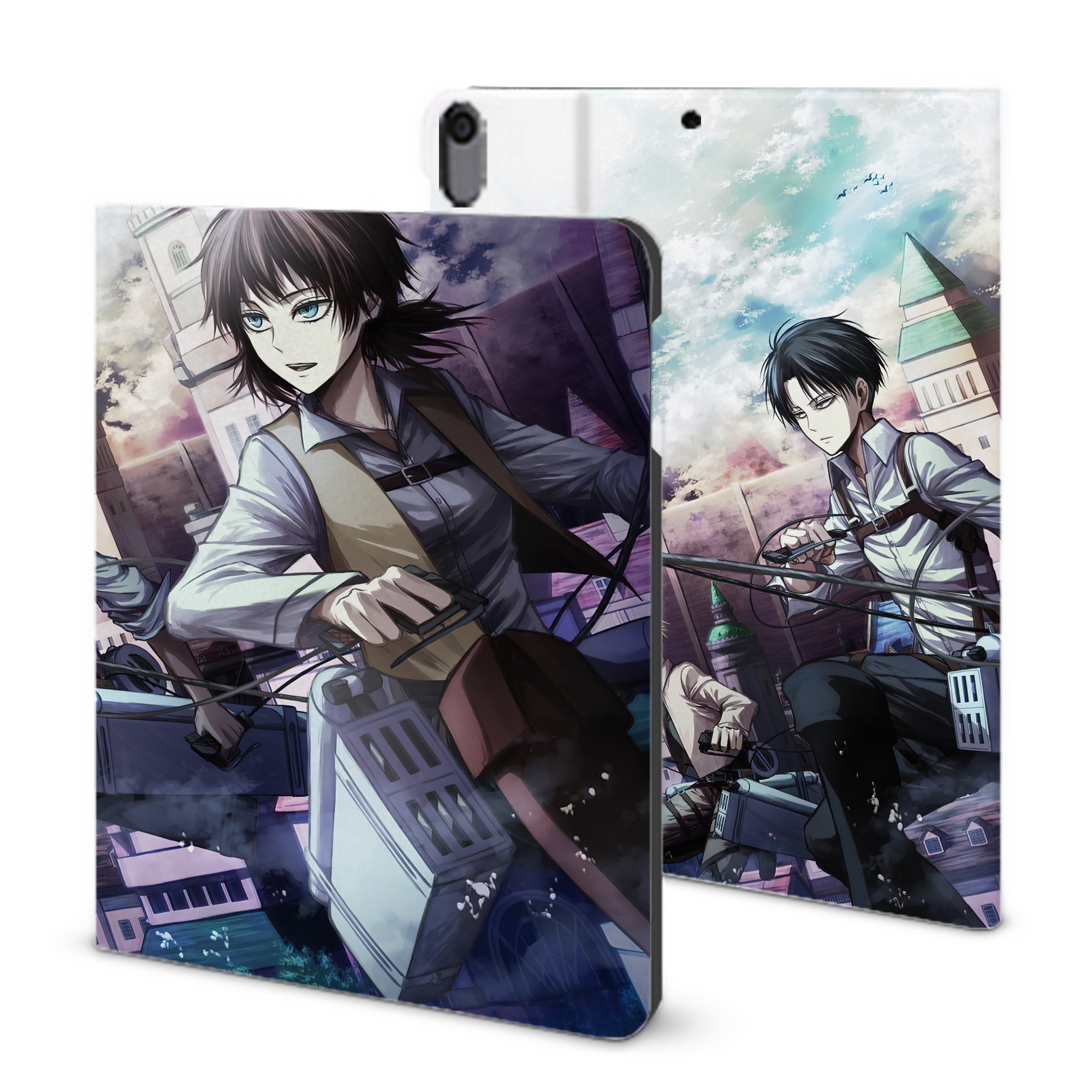 （画像用） 進撃の巨人 Attack on Titan IPad ケース ブック型 PUレザー TPU 耐衝撃 軽量 薄型 ペン収納なし 全面保護 IPad 各モデル対応